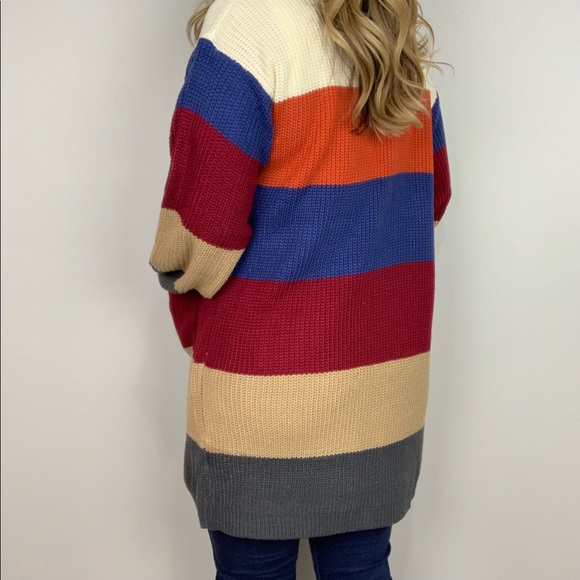 Free Spirit Bold Stripe Cardi S/M - Picture 4 of 8